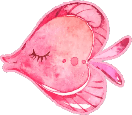 07 Artes Sereia Aquarela Grátis para Imprimir - Aplique Peixe Rosa