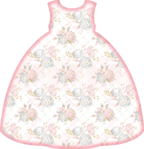 24 Artes Chá de Bebê Rosa para Imprimir - Aplique Tag Vestido com Flores