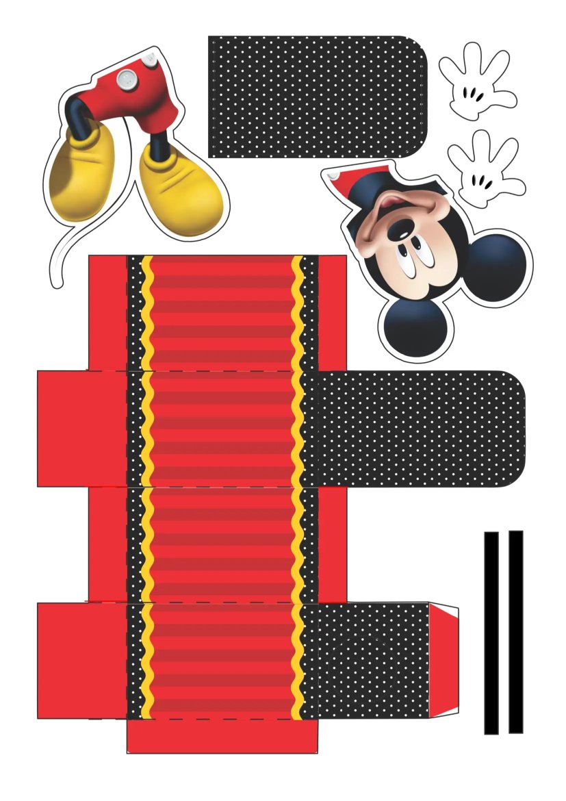 01 Artes Mickey Grátis para Imprimir - Caixa Tubete
